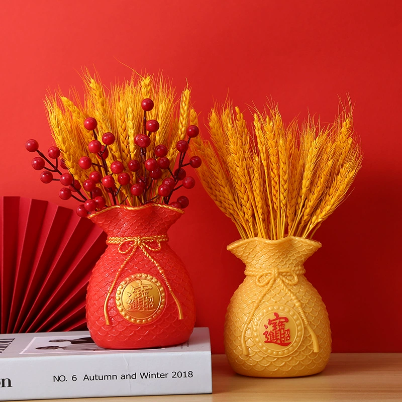 Праздничная счастливая сумка, ваза для гостиной, винный шкаф, прикрашения для входа, украшения для дома, цветочная композиция, украшение для новоселья, ячменя, открытие, подарок