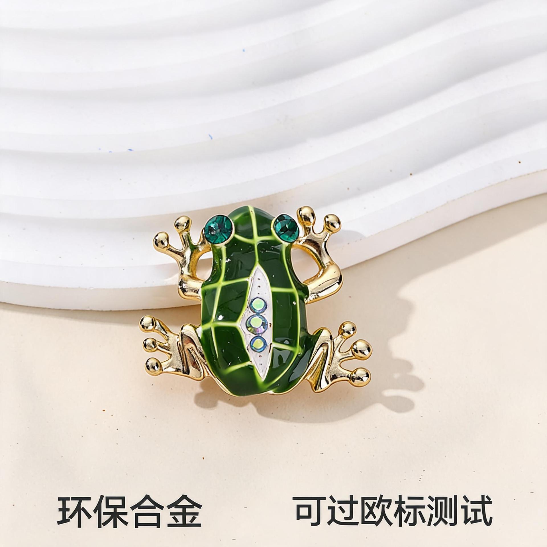 Eco-Friendly Alloy Enamel Animal Brooches: Bird, Beetle, Frog Brooches, High-End Diamond-Encrusted New Models, Cross-Border Brooch Wholesale