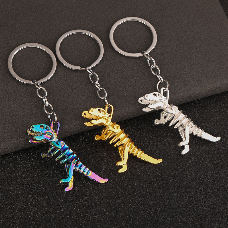Alloy colorful skull dinosaur keychain Halloween skull horror key pendant small gift unicorn gift Alloy colorful skull dinosaur keychain Halloween skull horror key pendant small gift unicorn gift