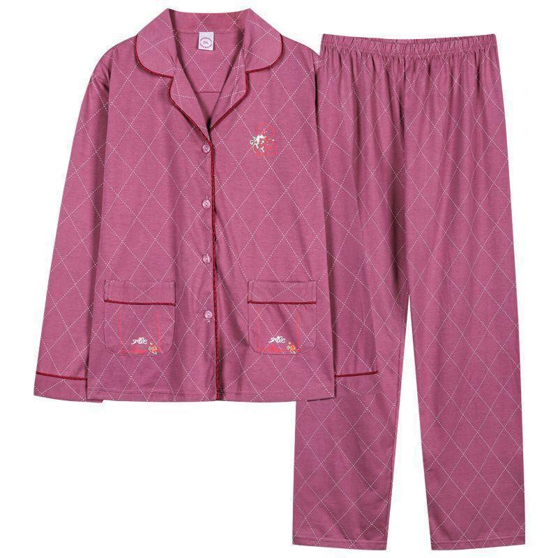 Pijamas traje de algodón puro Mujer % primavera y otoño verano manga larga dulce REDUCCIÓN DE EDAD homewear al aire libre