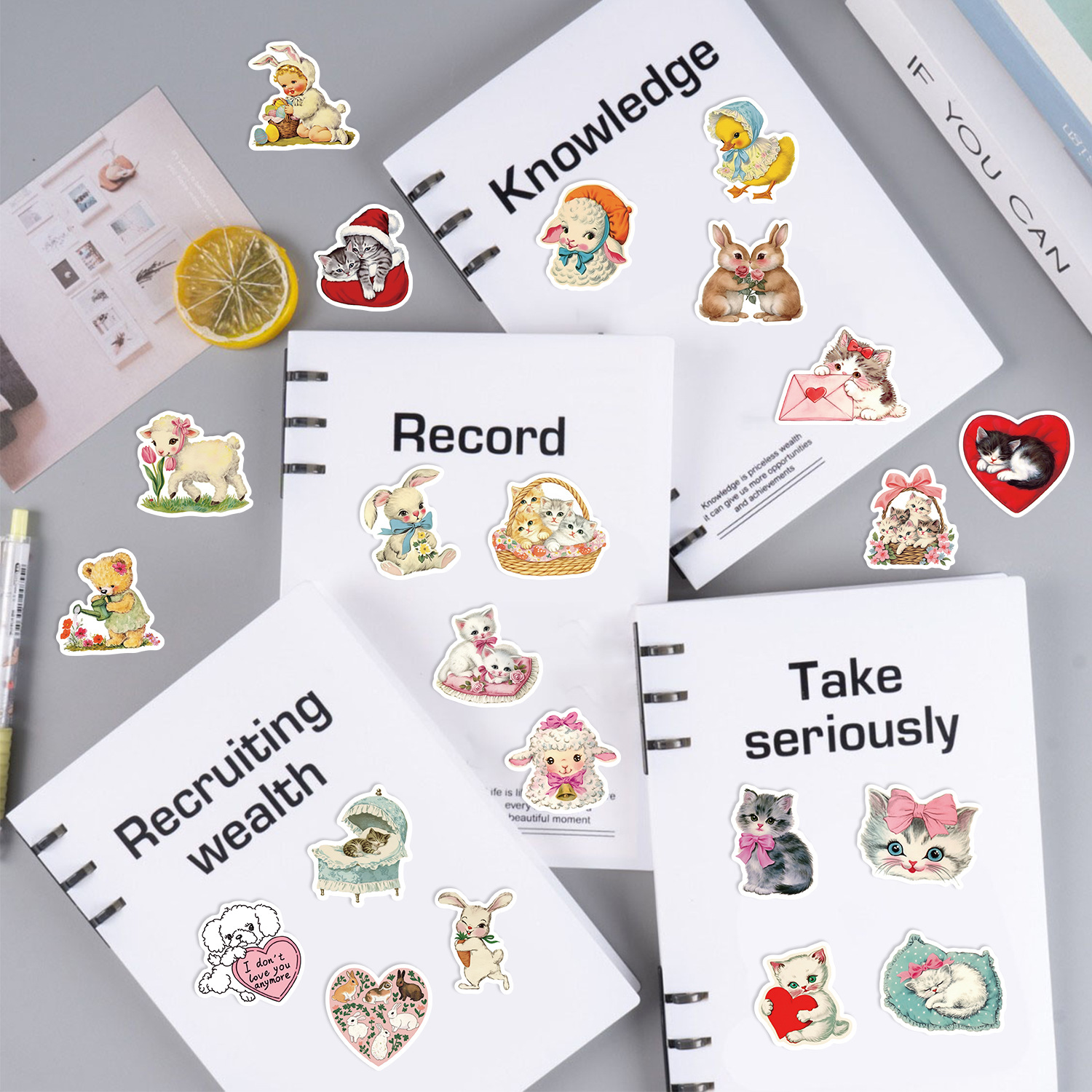 22g Weight Stickers Stationery Type 1 Set Quantity Learning Occasion PVC Material Animal, Cartoon, Guitar, Graffiti, Bear Pattern Cute Style Pink Color 1 Set Animal Cartoon Guitar Learning PVC Cute Stickers 4