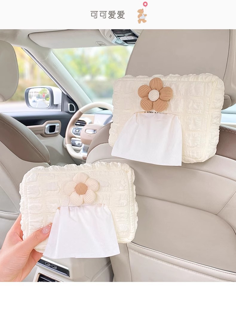 Car tissue box cute cartoon chair back hanging leather Tissue Bag car tissue box armrest box creative decoration