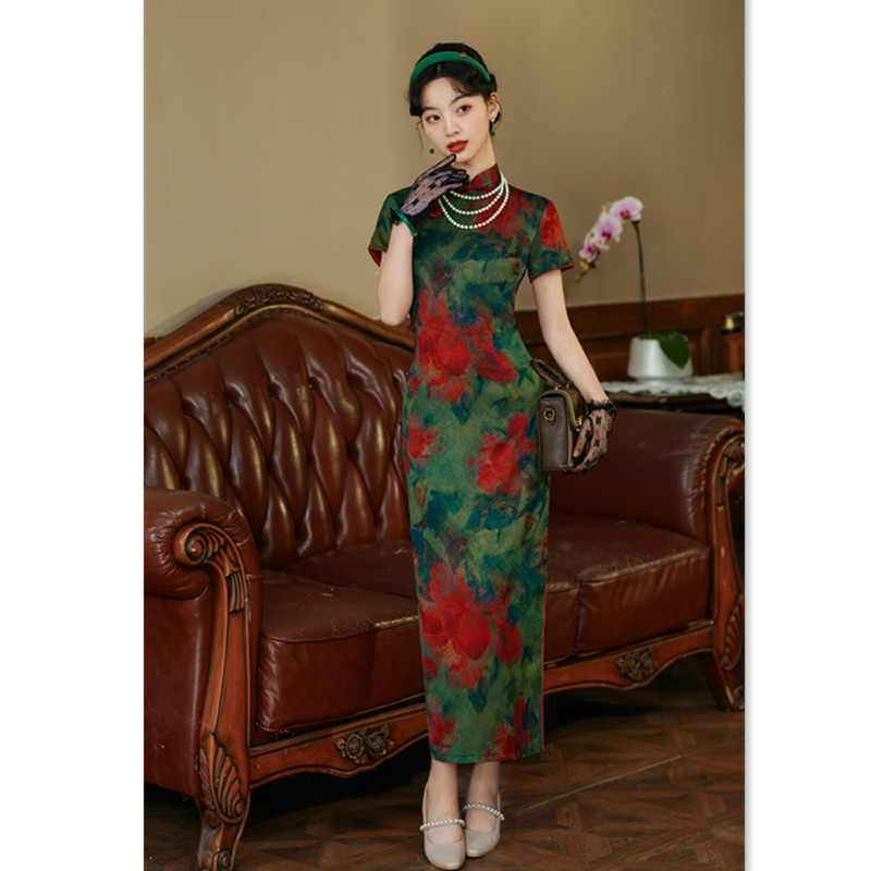 老上海復古中國風喜媽媽婚宴旗袍2025春夏新款中老年女士港風旗袍