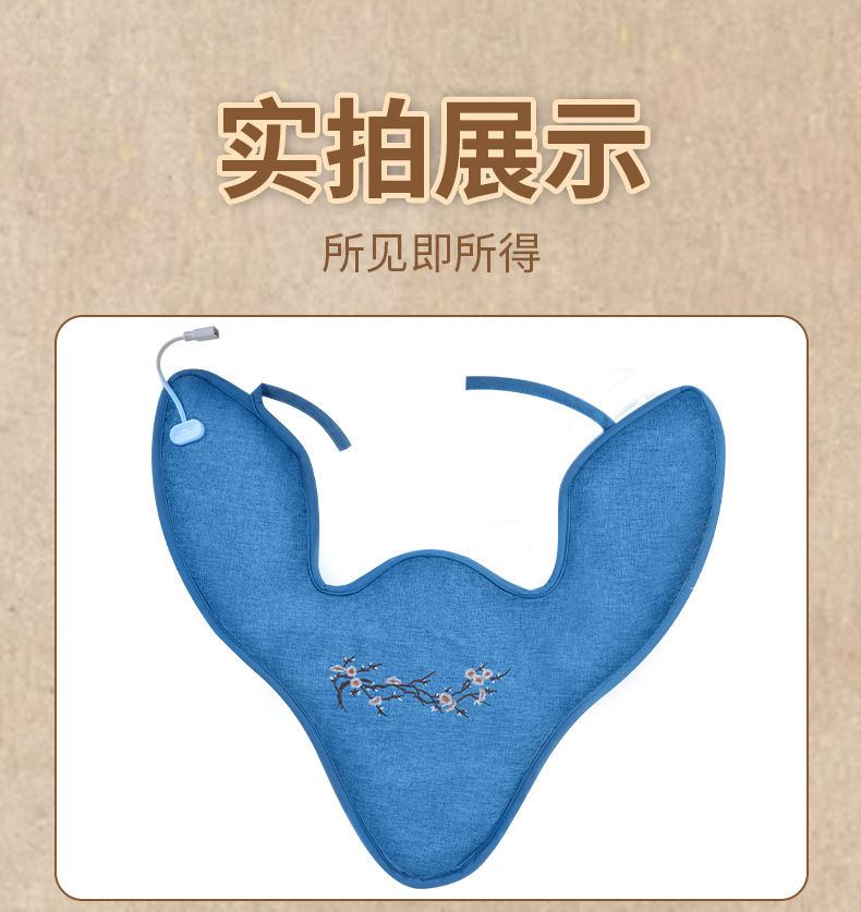 Electric Heated Sea Salt Neck and Shoulder Wrap Moxibustion Style Heat Therapy Bag for Home Relaxation in use