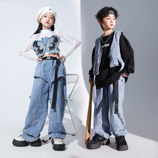 Girls' Jazz Dance Costume Stylish Japanese Street Dance Performance Outfit Set Children's Hip-Hop Runway Stage Trendy