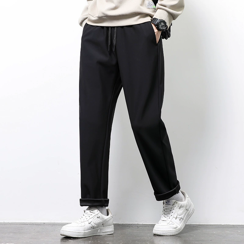 Новые зимние мужские повседневные брюки, утепленные брюки для подростков, корейские мужские спортивные штаны, свободные модные брюки для студентов