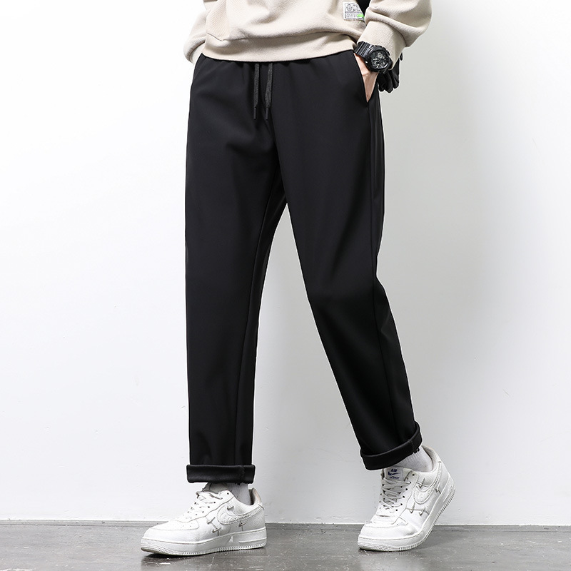 Winter New Men's Casual Pants Thick Pants Teenager Korean Men's Sweatpants Student Loose Trendy Pants