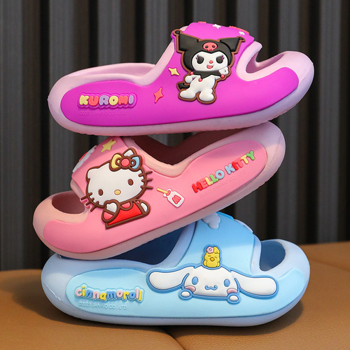 Sanrio genuine children's slippers summer girls cartoon slippers baby indoor non-slip thick-soled home shoes for outdoor wear