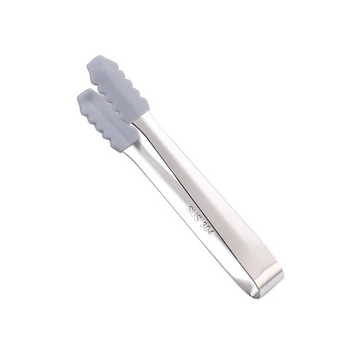 304 stainless steel thickened ice clip food grade silicone mini ice clip sugar clip bar ice tongs ice grain clip