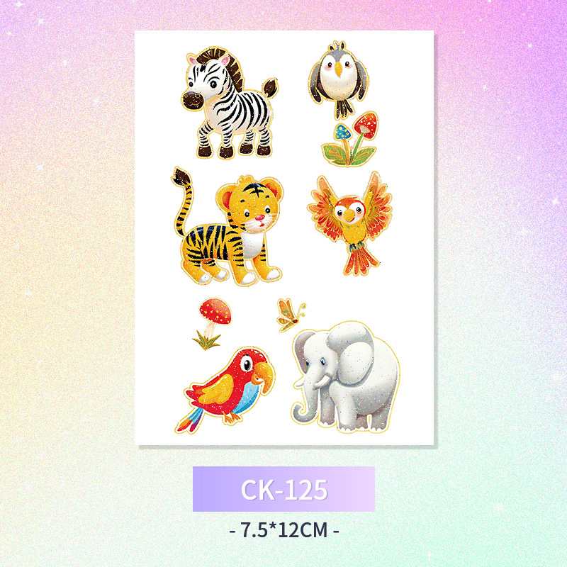 Glitter mariposa cara pegatinas tatuaje pegatinas hadas lavable impermeable de larga duración lindo unicornio ciervo Luna Estrella Planeta