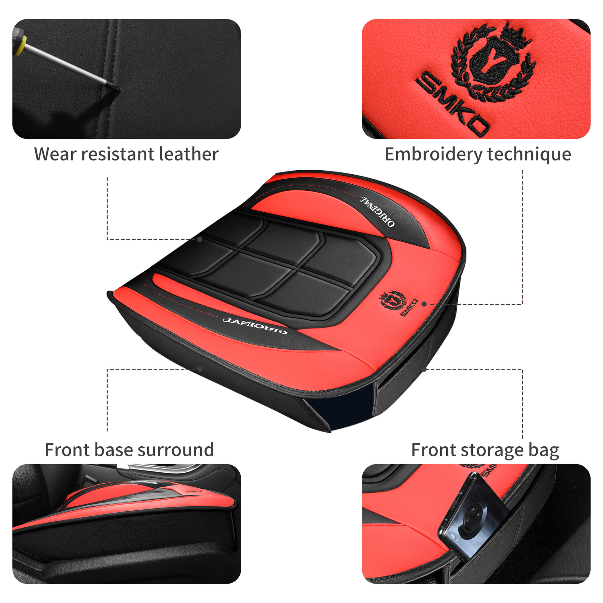 Cross-Border Car Seat Cushion, Universal Color Matching Square Single and Double Piece Seat Cover for All Seasons, One Piece Drop Shipping, Free Car Seat Cushion