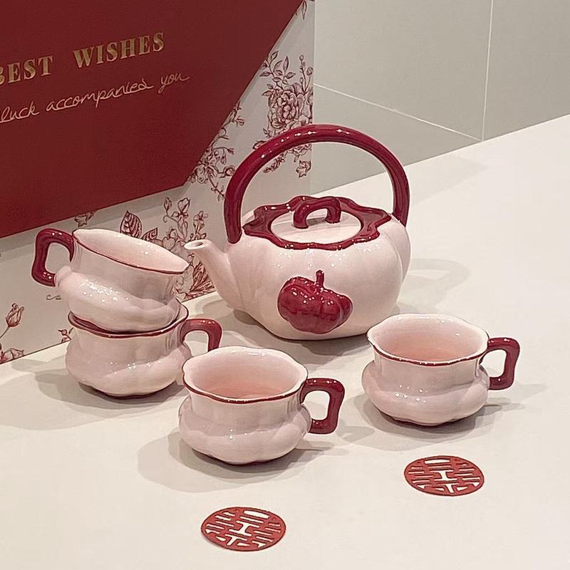 功夫茶杯茶壶客厅待客新家乔迁礼物南瓜茶具套装2025新款家用陶瓷|undefined