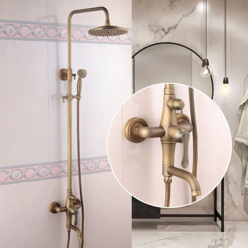 Venta directa de fábrica Juego de ducha de ducha de estilo europeo antiguo Baño Presurizado Boquilla de lluvia Artículos sanitarios Venta al por mayor Distribución transfronteriza