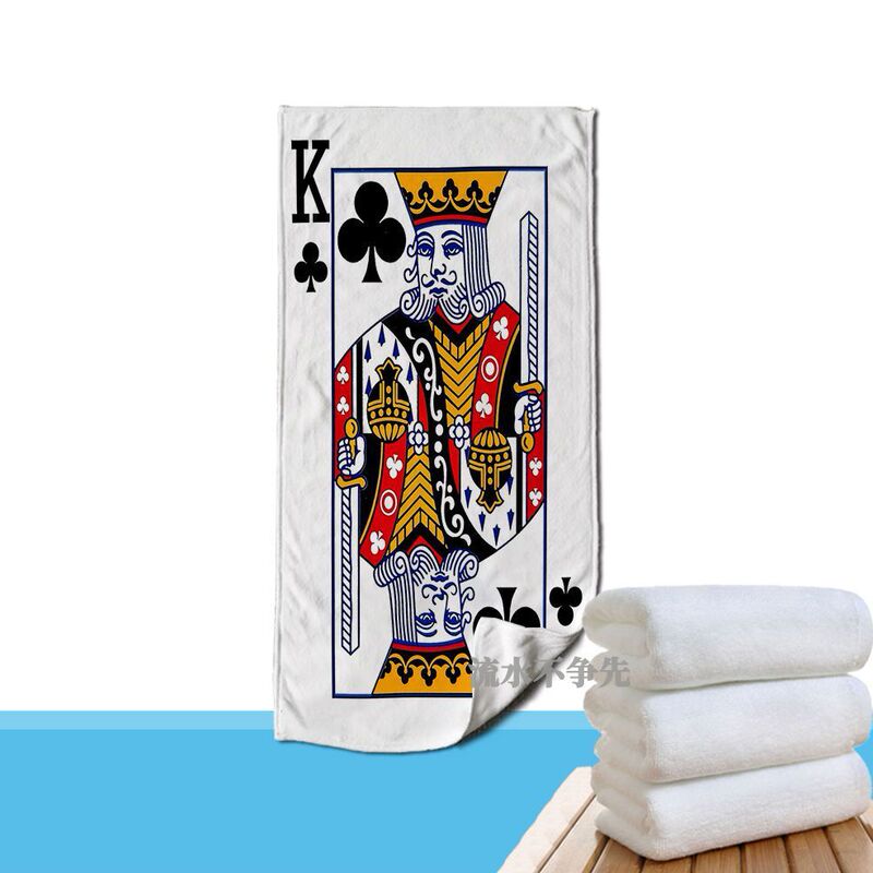 Playing card print, creative and personalized sports towel, unique gym sweat towel, soft and lint-free beach towel Playing card print, creative and personalized sports towel, unique gym sweat towel, soft and lint-free beach towel