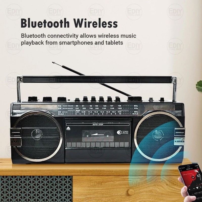 クロスボーダーレトロテープ Bluetooth ラジオポータブルラジカセステレオ多機能レコーダー|undefined
