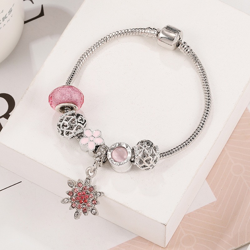 Fashion Snowflake Alloy Plating Artificial Rhinestones Womenu0027S Bracelets 1 Piece