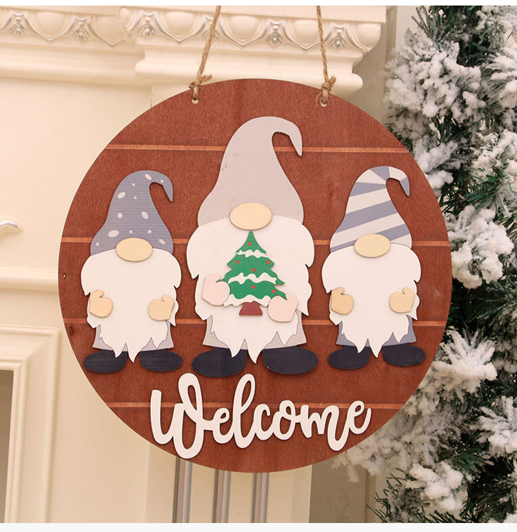 Fashioon Christmas Wooden Diy Replaceable Door Pendant Wholesale display picture 3