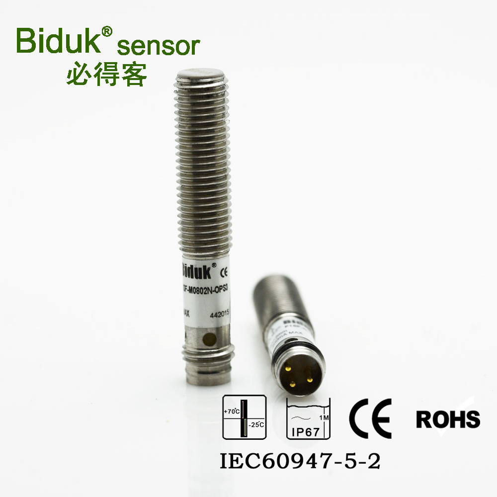 非屏蔽8毫米金属接近开关，M12电感式近接传感器I1CN-M1208P-O3U2