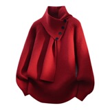 2026年秋季青少年运动风宽松立领针织衫透气罗纹底摆圆领长袖，男装针织衫/毛衣，星座614