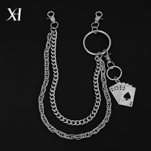 双层重工质感朋克嘻哈裤链欧美风牛仔裤挂饰跨境热卖钥匙扣套装新