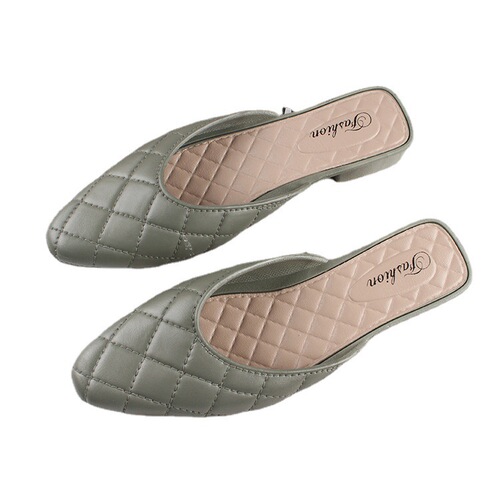 Helesha Women's Summer Pointed-toe Half Slippers: New Arrival, Fashionable Solid-Color, Casual Outdoor Wear, Slip-On Flat Shoes