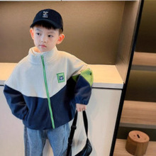 9363客订摇粒绒外套三色拼接 潮流宽松版型 男童中大童足码