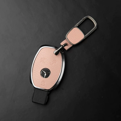 Car key bag: Glc, Gle, Glk. Made of Genuine - mercedes-benz-c-class-3-button-key-fob-case-square-buckle-emma-orange
