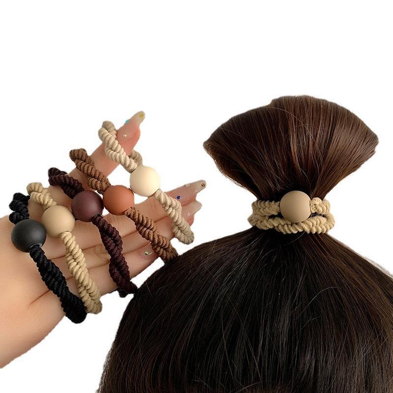 Simple elegante diadema alta banda de goma elástica duradera para el cabello de las niñas cuerda de lazo alta Cola de Caballo banda para el cabello cubierta de cuero tocado