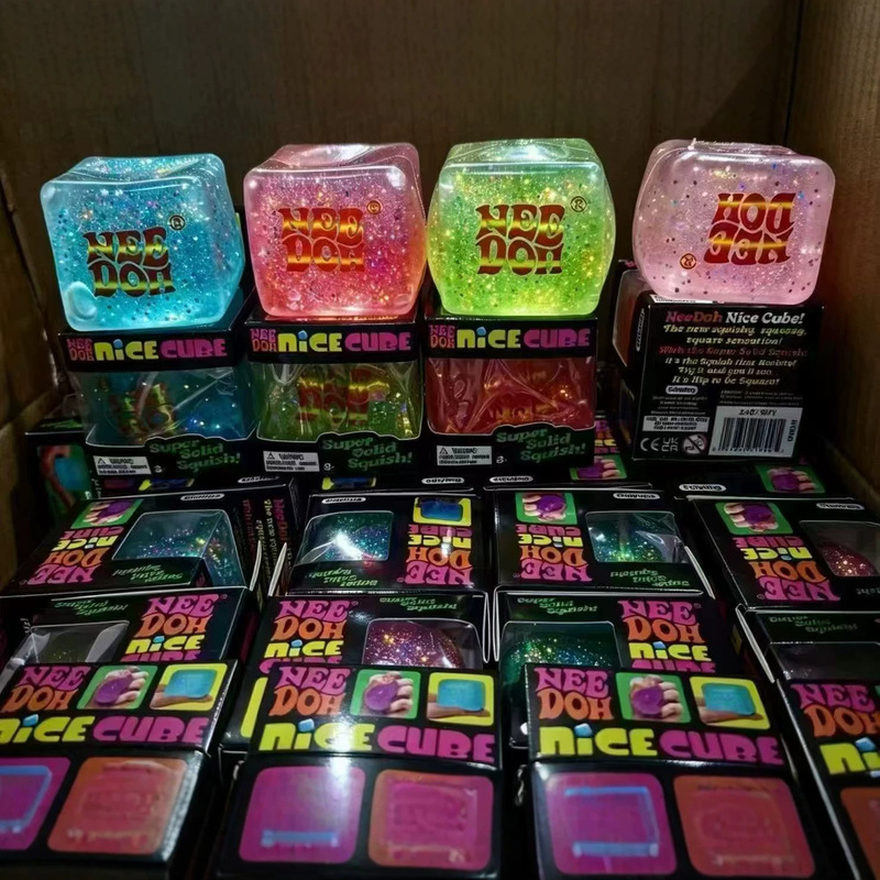 Cross-Border Needoh Maltose Glow-In-The-Dark Ice Cube Squishy Stress Relief Toy Slow Rebound Sensory Stress-Relief Cube