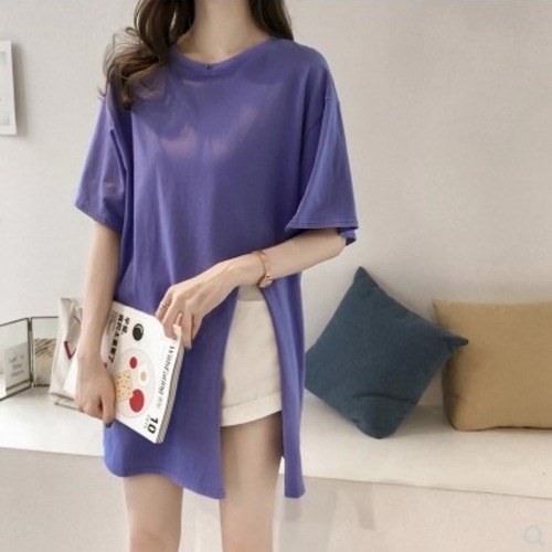 Women's Loose T-Shirts with Slits for 2025, Stylish and Slimming, Suitable for Larger Sizes