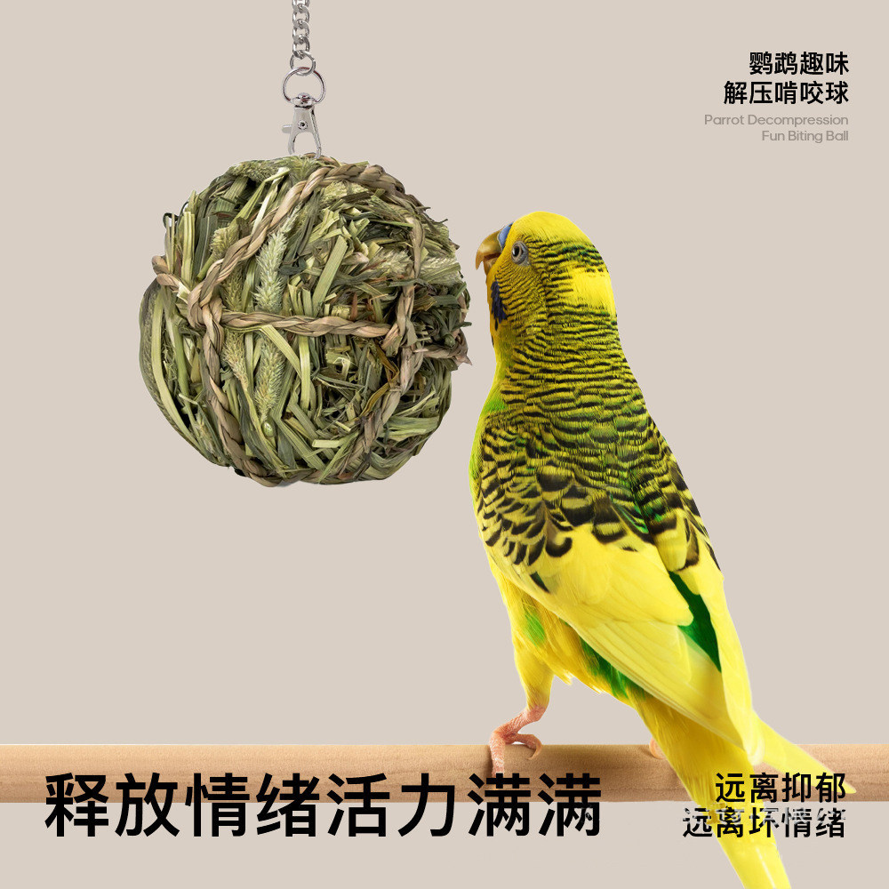 鹦鹉玩具啃咬解压防止咬毛抑郁玄凤牡丹鸟类用品藤球鸟笼配件训练
