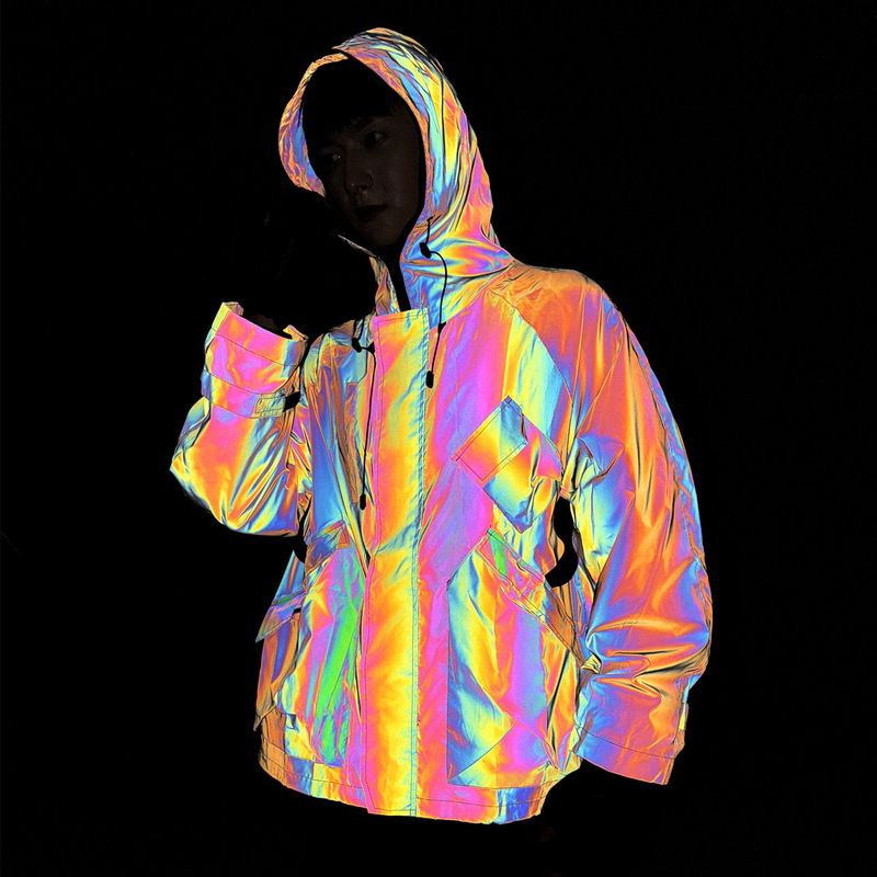 Colorful Reflective Jacket for Men, Spring and Autumn 2026 New Trendy Brand, Stylish American-Style Functional Workwear Jacket, European Size