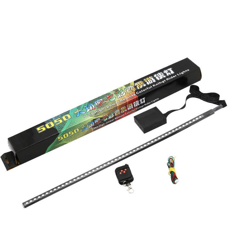 Coche LED colorido Caballero de luz de control remoto luz de exploración media red RGB 5050 48SMD trueno caballo corriendo Luz de respiración