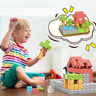Amazon Cross-Border Minecraft Magnetic Block Building Blocks Magnet Full Set of Peripheral Magnets Magnetic Building Blocks Wholesale