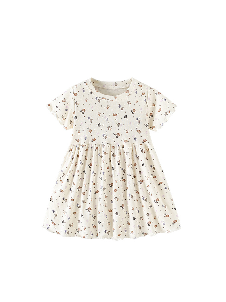 Malwee transfronterizo verano nuevo estilo europeo y americano impresión dulce vestido de niña niño transpirable vestido de princesa cómodo