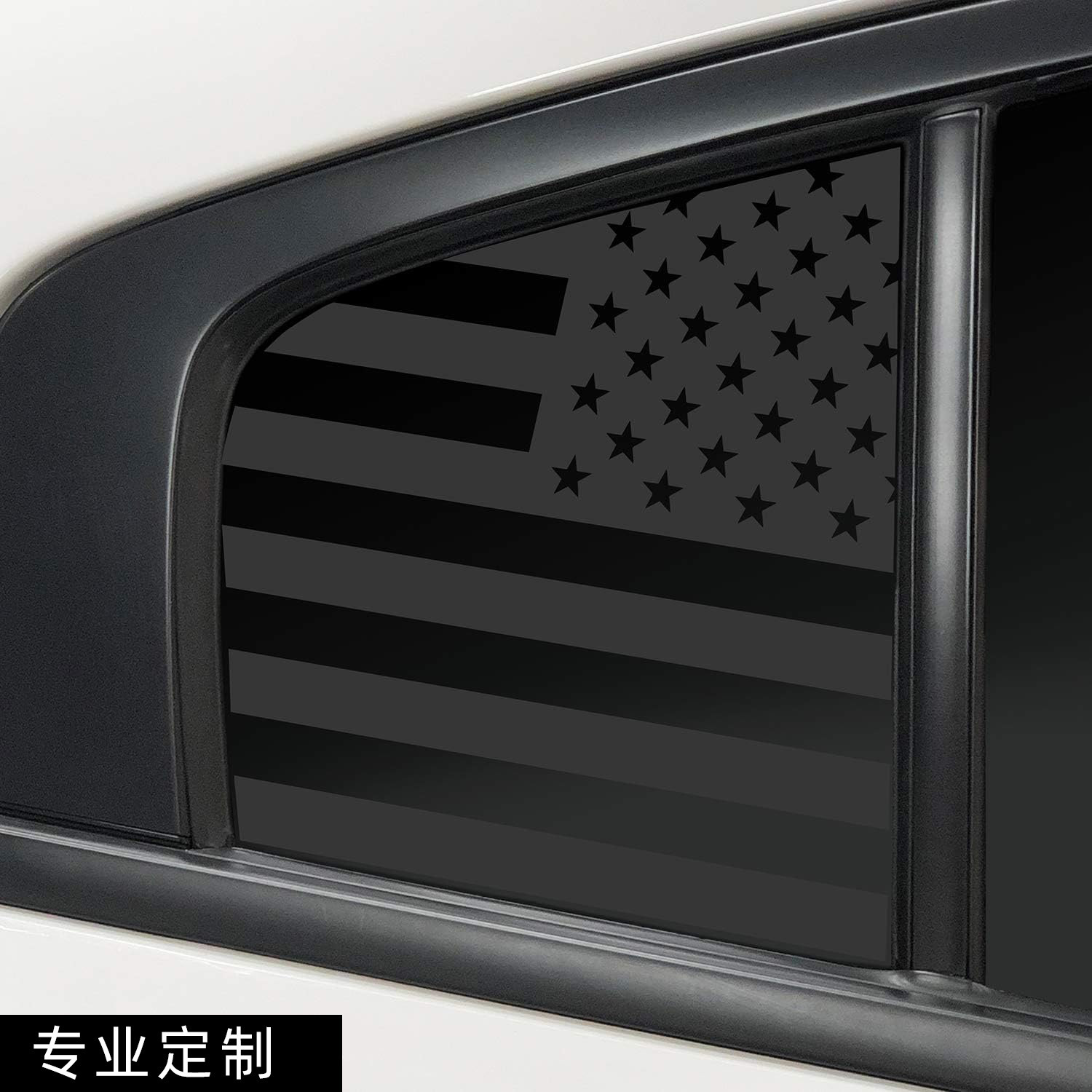 Aplicable para Dodge 2011 - 2022 bandera de los Estados Unidos vinilo ventana decal mate negro contrapeso