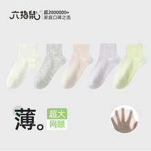 六指鼠百棉袜子女款短袜棉质春夏季薄款2026新款网眼透气夏天船袜