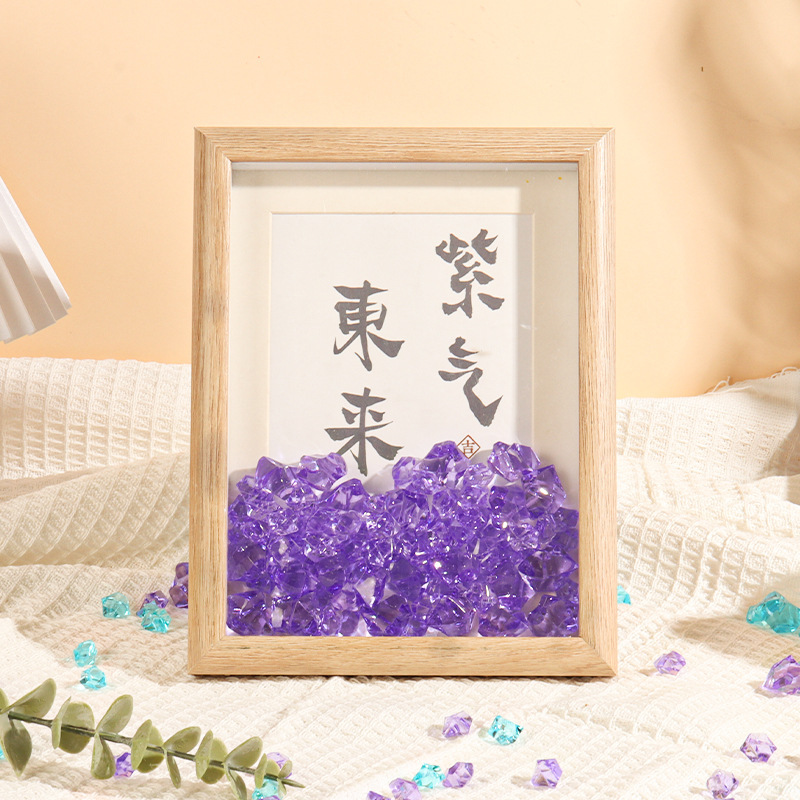 Crystal Stone photo frame new Chinese style three-dimensional specimen office decoration table wall hanging painting creative gift wholesale