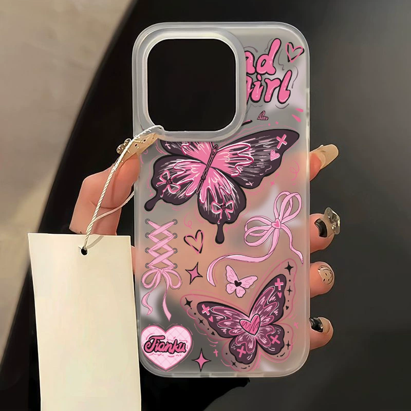 Чехол для телефона (Apple iPhone16) фуксия матовый-прозрачный, большой вырез для камеры, тонкий