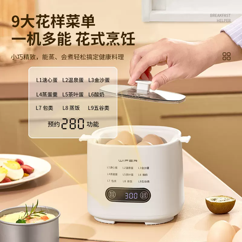 煮蛋器早餐机WIFER家用蒸蛋器多功能小型迷你厂家代发鸡蛋羹