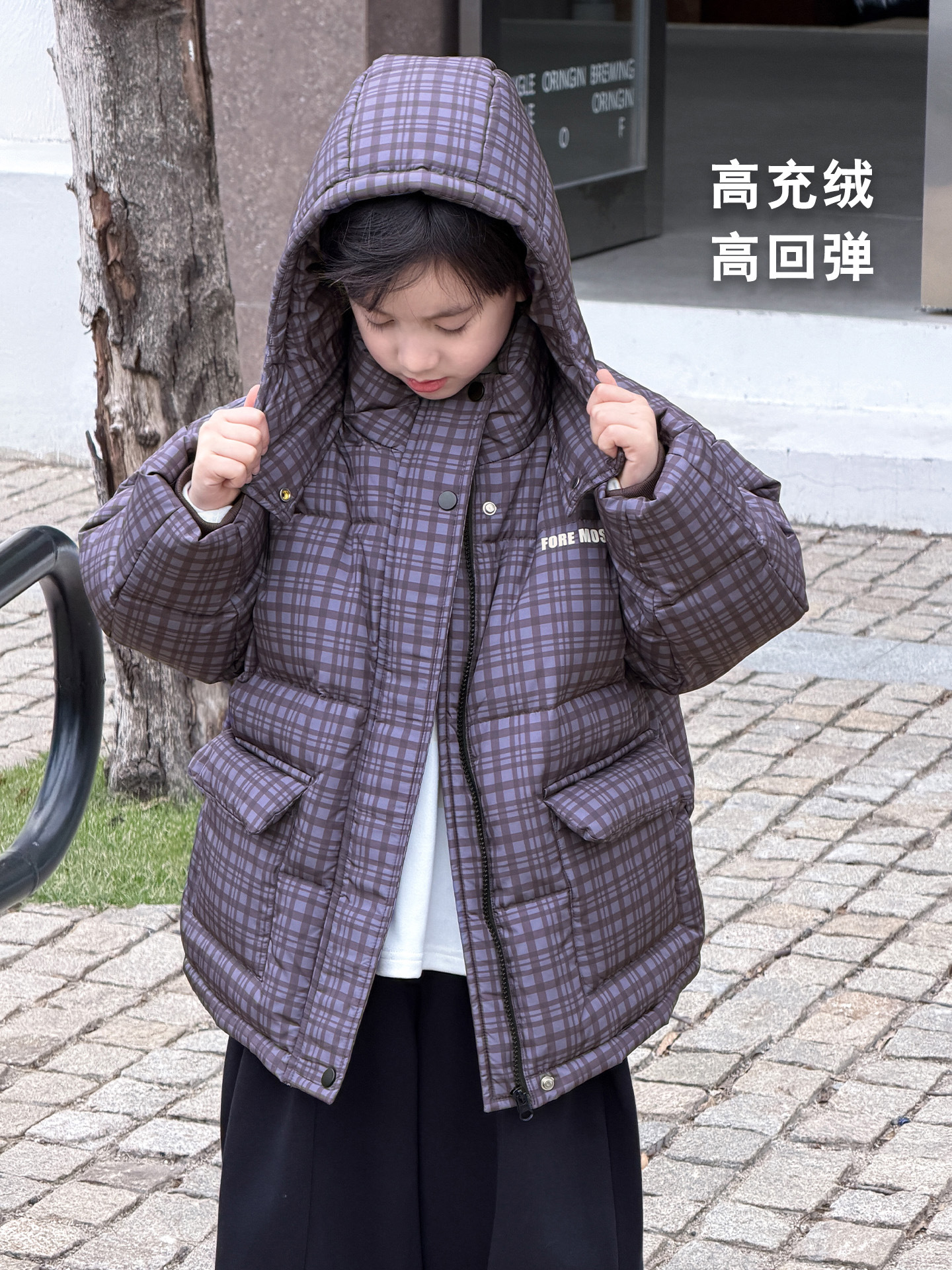 Chaqueta de invierno para niños con chaqueta encapuchada de invierno para niños 2025 nuevo 90 chaqueta de chaqueta blanca para niños