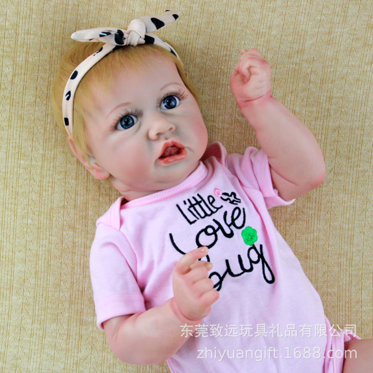 Ia suave pesado comercio electrónico bebé 22 pulgadas venta al por mayor muñecas juveniles calientes juguetes de goma de acero muñecas rubias