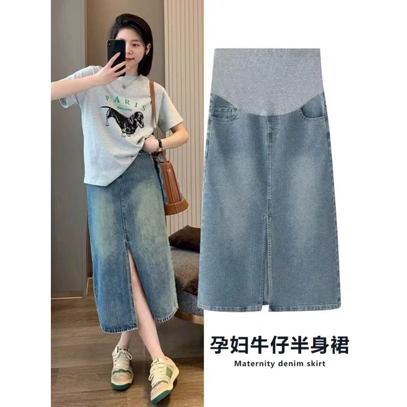 Реальный спот 2024 новая джинсовая юбка стильная юбка с открытыми вилками