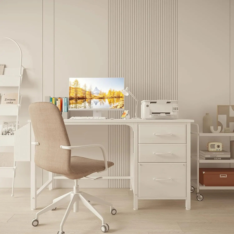 Popular Multifunctional Computer Desk, Home Office Desk with File Cabinet, Printer Stand, Makeup Table with Drawer Storage