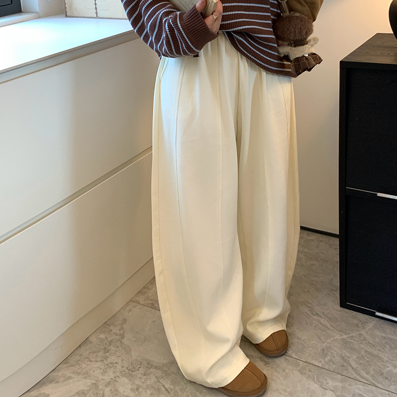 Shuangtian 2026 new plus-size women's autumn collection 100kg versatile high-waisted casual pants for curvy women, curved-leg pants 9060