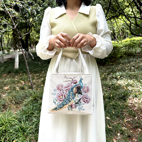Ethnic double-sided fashionable handheld shopping bag