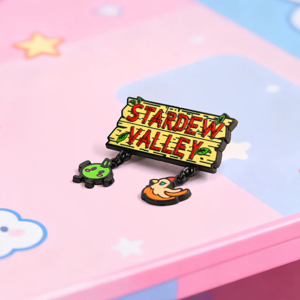 Stardew Valley enamel brooch cartoon animal metal pendant badge game merchandise clothing bag accessories
