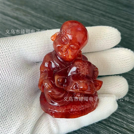 Lion's Tooth Agate Pixiu Handball Handle Teapot Ornament Collectible Live Stream Gift Wholesale Gift