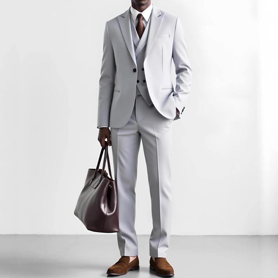 2026 Cross-Border European And American Three-Piece For Light Business, Dinner, Wedding, With Vest, Men's Suit_voghion.com
