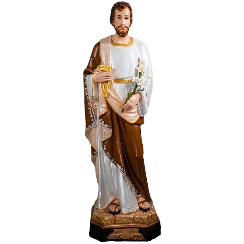 180cm San José Ornamentos Mirando Estatuas de vidrio FRP Decoración de la Iglesia